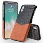 For iPhone X / XS QIALINO Crocodile Texture Cowhide Leather Protective Case - 1