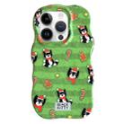 For iPhone 13 Pro Max Christmas Black Cat 2 in 1 TPU Phone Case(Green) - 1