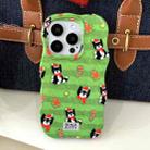 For iPhone 13 Pro Max Christmas Black Cat 2 in 1 TPU Phone Case(Green) - 2