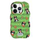 For iPhone 13 Pro Christmas Black Cat 2 in 1 TPU Phone Case(Green) - 1