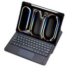 For iPad Pro 11 2024 L13-A 360 Rotation Acrylic Transparent Bluetooth Keyboard Leather Case With Touch Control(Black) - 1