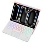 For iPad Pro 11 2024 L13-AS 360 Rotation Acrylic Transparent Bluetooth Keyboard Leather Case With Touch Control / Backlight(Pink) - 1