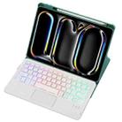 For iPad Pro 11 2024 L13-AS 360 Rotation Acrylic Transparent Bluetooth Keyboard Leather Case With Touch Control / Backlight(Green) - 1