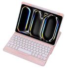 For iPad Pro 11 2024 L13-B 360 Rotation Acrylic Transparent Bluetooth Keyboard Leather Case(Pink) - 1