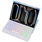 For iPad Pro 11 2024 L13-BS 360 Rotation Acrylic Transparent Bluetooth Keyboard Leather Case with Backlight(Blue) - 1