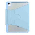 For iPad Pro 11 2024 L13-BS 360 Rotation Acrylic Transparent Bluetooth Keyboard Leather Case with Backlight(Blue) - 3