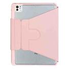 For iPad Pro 11 2024 YL13 360 Rotation Acrylic Transparent Round Keycap Bluetooth Keyboard Leather Case(Pink) - 3