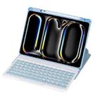 For iPad Pro 11 2024 YL13 360 Rotation Acrylic Transparent Round Keycap Bluetooth Keyboard Leather Case(Blue) - 1