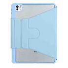 For iPad Pro 11 2024 YL13 360 Rotation Acrylic Transparent Round Keycap Bluetooth Keyboard Leather Case(Blue) - 3