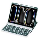 For iPad Pro 11 2024 YL13 360 Rotation Acrylic Transparent Round Keycap Bluetooth Keyboard Leather Case(Green) - 1