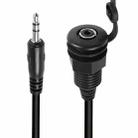 3.5mmTRS Stereo Thread Fixed Embedded Ground Plug Panel Audio Cable, Length: 0.3m(Male to Female) - 1