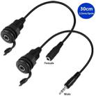 3.5mmTRS Stereo Thread Fixed Embedded Ground Plug Panel Audio Cable, Length: 0.3m(Male to Female) - 2