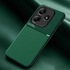 For Redmi Note 14 5G Classic Tilt Strip Grain Magnetic PC Hybrid TPU Phone Case(Green) - 1