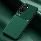 For Redmi A5 4G 171.7mm / Xiaomi Poco C71 Classic Tilt Strip Grain Magnetic PC Hybrid TPU Phone Case(Green) - 1