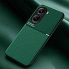 For Redmi Turbo 4 Classic Tilt Strip Grain Magnetic PC Hybrid TPU Phone Case(Green) - 1