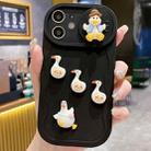 For iPhone 11 Creative 3D Duck Design Sliding Window Full Coverage Phone Case(Black) - 1
