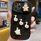 For iPhone 11 Pro Max Creative 3D Duck Design Sliding Window Full Coverage Phone Case(Black) - 1