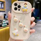 For iPhone 12 Pro Max Creative 3D Duck Design Sliding Window Full Coverage Phone Case(Beige) - 1