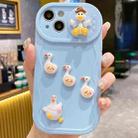 For iPhone 13 Creative 3D Duck Design Sliding Window Full Coverage Phone Case(Blue) - 1