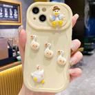 For iPhone 14 Plus Creative 3D Duck Design Sliding Window Full Coverage Phone Case(Yellow) - 1