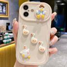 For iPhone 16 Creative 3D Duck Design Sliding Window Full Coverage Phone Case(Beige) - 1