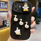 For iPhone 16 Plus Creative 3D Duck Design Sliding Window Full Coverage Phone Case(Black) - 1