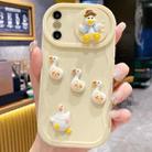 For iPhone XS Max Creative 3D Duck Design Sliding Window Full Coverage Phone Case(Yellow) - 1