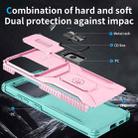 For Samsung Galaxy S25 Ultra 5G Sliding Camshield Holder Phone Case(Pink + Grey Green) - 3
