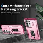 For Samsung Galaxy S25 Ultra 5G Sliding Camshield Holder Phone Case(Pink + Rose Red) - 2