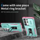 For Samsung Galaxy S25 Ultra 5G Sliding Camshield Holder Phone Case(Grey Green + Pink) - 2
