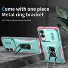 For Samsung Galaxy S25 Edge 5G Sliding Camshield Holder Phone Case(Pink + Grey Green) - 2
