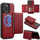For iPhone 15 Pro Max LC.IMEEKE L5 Series Detachable RFID Card Bag Magsafe Phone Case(Red) - 1