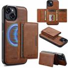 For iPhone 15 LC.IMEEKE L5 Series Detachable RFID Card Bag Magsafe Phone Case(Brown) - 1