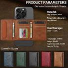 For iPhone 17 LC.IMEEKE L5 Series Detachable RFID Card Bag Magsafe Phone Case(Brown) - 3