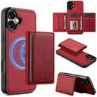For iPhone 17 LC.IMEEKE L5 Series Detachable RFID Card Bag Magsafe Phone Case(Red) - 1