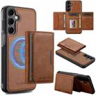 For Samsung Galaxy S24+ 5G LC.IMEEKE L5 Series Detachable RFID Card Bag Magsafe Phone Case(Brown) - 1