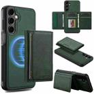 For Samsung Galaxy S23 FE 5G LC.IMEEKE L5 Series Detachable RFID Card Bag Magsafe Phone Case(Green) - 1