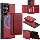 For Samsung Galaxy S23 Ultra 5G LC.IMEEKE L5 Series Detachable RFID Card Bag Magsafe Phone Case(Red) - 1