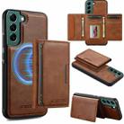 For Samsung Galaxy S21 5G LC.IMEEKE L5 Series Detachable RFID Card Bag Magsafe Phone Case(Brown) - 1
