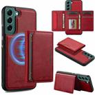 For Samsung Galaxy S21+ 5G LC.IMEEKE L5 Series Detachable RFID Card Bag Magsafe Phone Case(Red) - 1