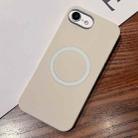For iPhone 7 / 8 / SE 2020 2022 Leather Texture Design MagSafe Full Coverage Phone Case(White) - 1