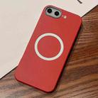 For iPhone 7 Plus / 8 Plus Leather Texture Design MagSafe Full Coverage Phone Case(Red) - 1