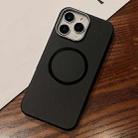 For iPhone 11 Pro Leather Texture Design MagSafe Full Coverage Phone Case(Black) - 1