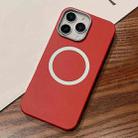 For iPhone 11 Pro Leather Texture Design MagSafe Full Coverage Phone Case(Red) - 1