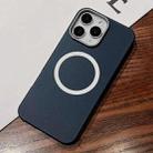 For iPhone 11 Pro Max Leather Texture Design MagSafe Full Coverage Phone Case(Blue) - 1