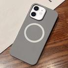 For iPhone 12 Leather Texture Design MagSafe Full Coverage Phone Case(Grey) - 1