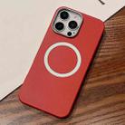 For iPhone 12 Pro Leather Texture Design MagSafe Full Coverage Phone Case(Red) - 1