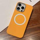 For iPhone 12 Pro Leather Texture Design MagSafe Full Coverage Phone Case(Yellow) - 1