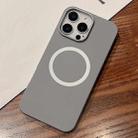 For iPhone 14 Pro Leather Texture Design MagSafe Full Coverage Phone Case(Grey) - 1