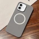 For iPhone 16 Plus Leather Texture Design MagSafe Full Coverage Phone Case(Grey) - 1